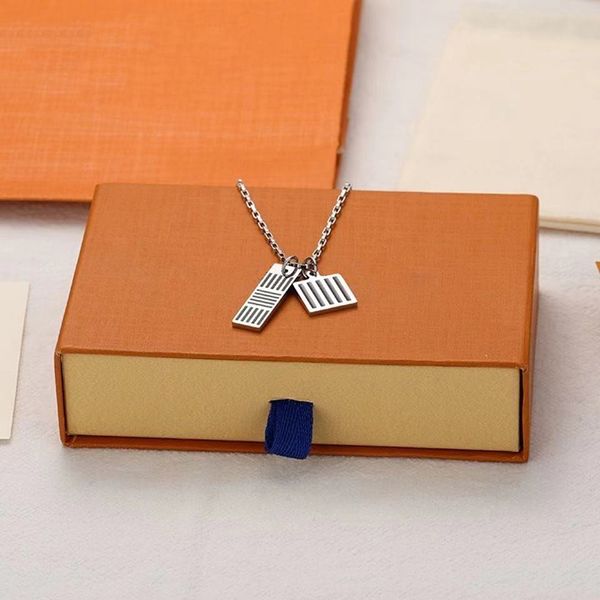 

designers necklace fashion jewelry luxurys men classic enamel stripe necklaces non fading adjustable men's and women's versatile c, Silver