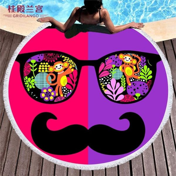 

towel gridilango animated pattern round beach for quickly absorbtable swimming travel outdoor home yoga mat bath