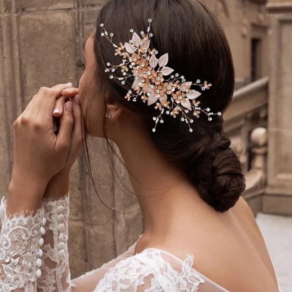 

alloy flowers bridal headwear wedding hair comb accessories headdress schp3581