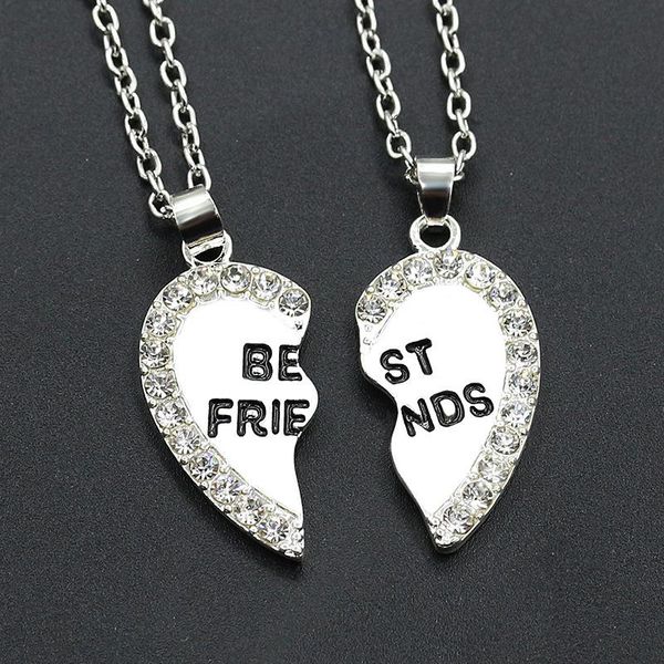 

pendant necklaces cute couple heart shape necklace punk style for men jewelry wedding lovers couples valentine's day gift gifts, Silver