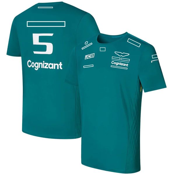 F1 camiseta 2022 novo terno de corrida verde camisa polo de manga curta personalizado terno da equipe263g