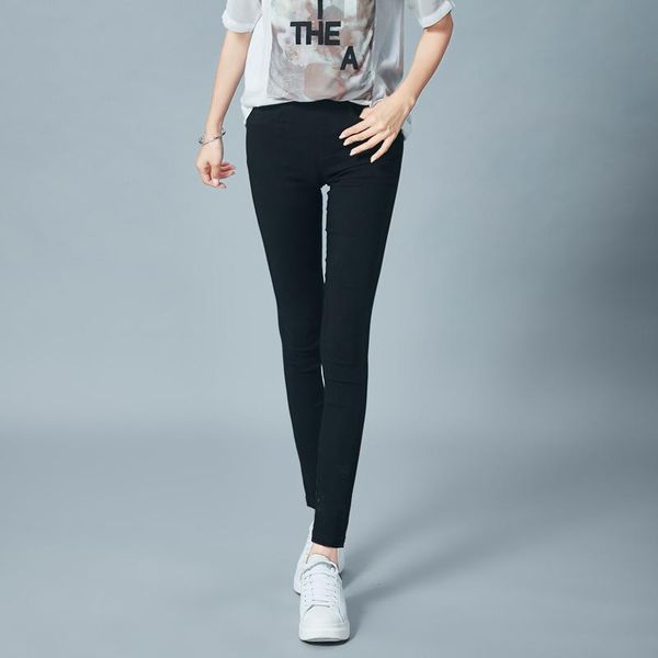 

women's pants & capris women fitness slim pencil trousers 2021 spring elastic leggins ladies jean female clothes black white