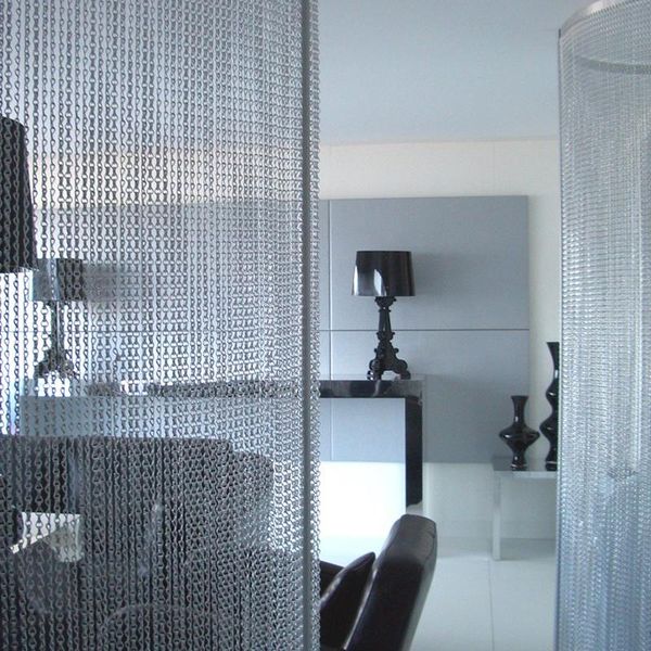 

aluminum double hook chain door screen mesh drapery for room partition blinds
