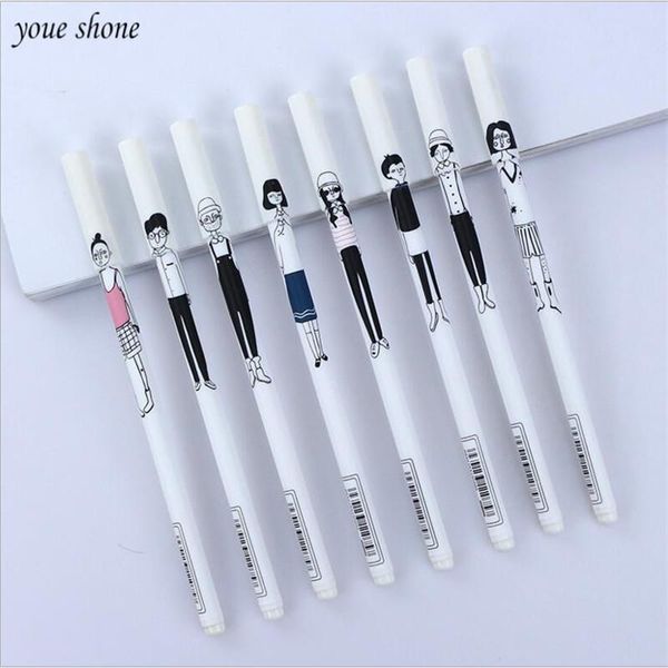 

gel pens 2pcs 0.5mm cute couple pen plastic black water stationery white style office school supplies gifts