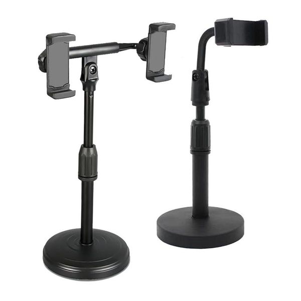 

adjustable mobile phone stand with large base for boardcasting live meetings lectures podcasts compatible all cell mounts & holders