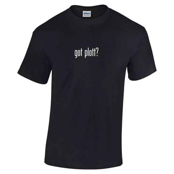 

Got Plott  Cotton T-Shirt Shirt Solid Black White Funny Gift S - 5XL, White;black