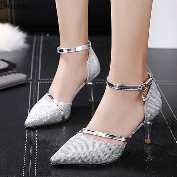 

dress shoes bridesmaid high heels wild silver fashion sequins comfortable, Black