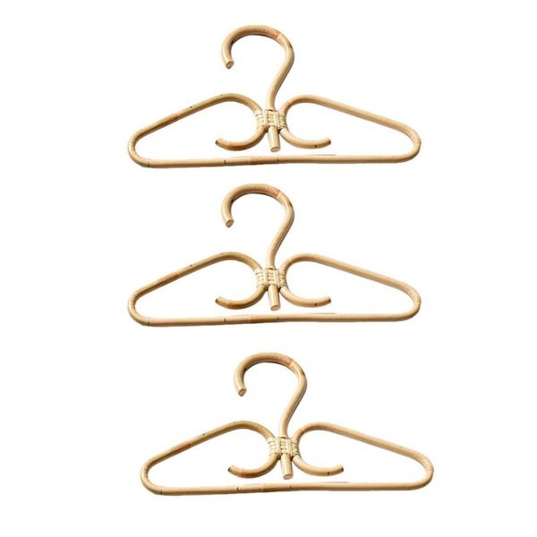 

hangers & racks rattan clothes hanger natural hand-woven hook for home wardrobe garments organizer rack decoration