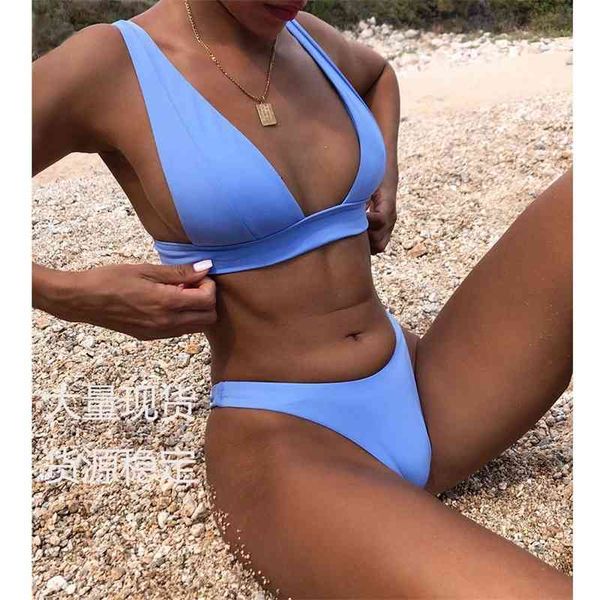 

women's split swimsuit bikini multicolor solid bikini, White;black