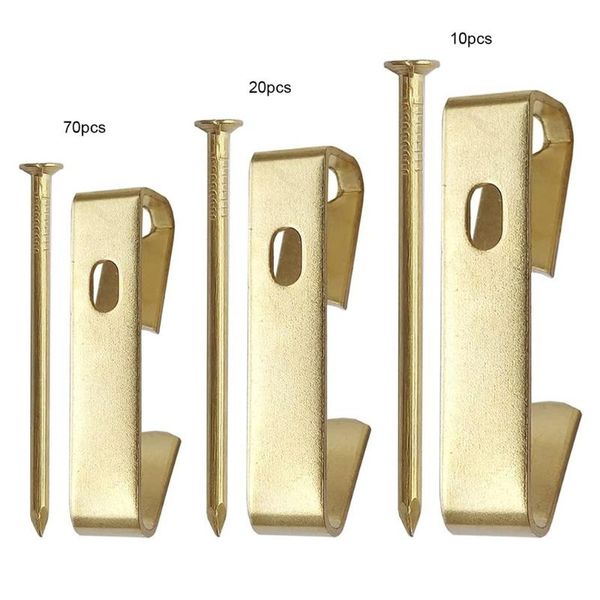 

hooks & rails picture hanging 30/50/100lbs hangers 100 pack with nails 3 sizes kit