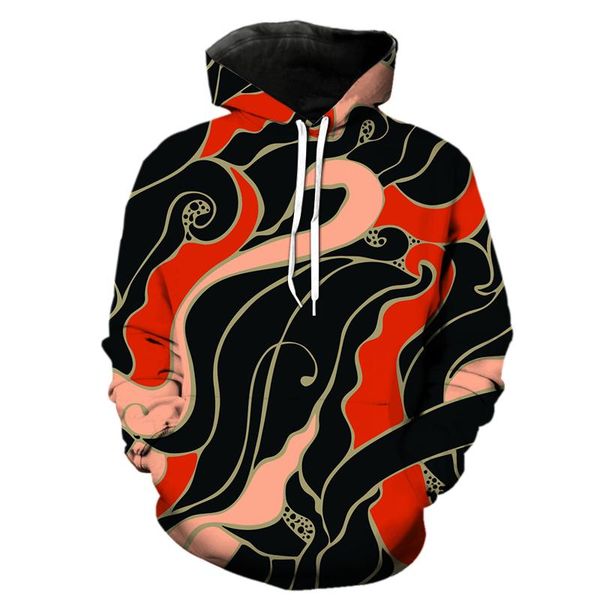 

men's hoodies & sweatshirts abstract geometric pattern 3d printing men/women harajuku hoodie casual streetwear sweatshirt funny pullo, Black