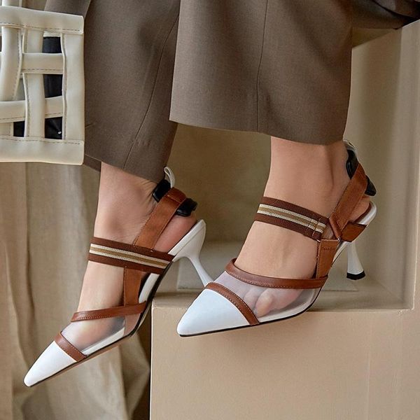 

est genuine leather women shoes pointed toe high heels pumps shallow night club spring arrival woman dress, Black
