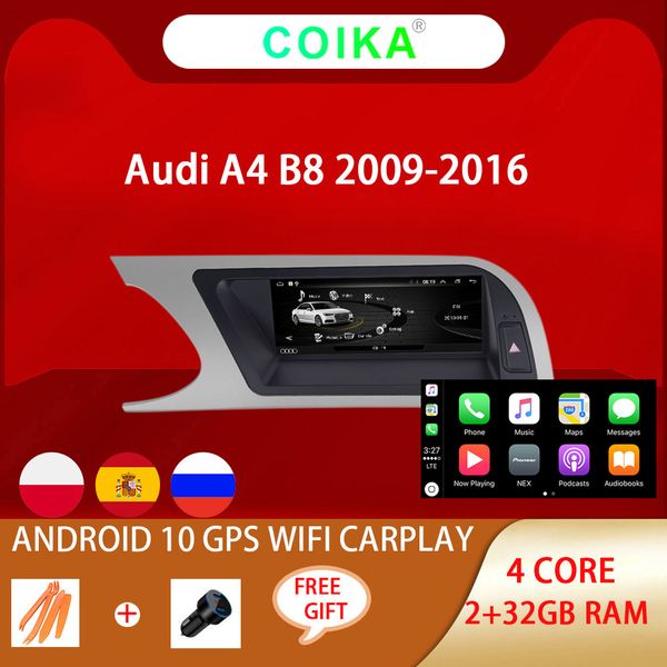 

8.8" android 10.0 system car dvd p layer multimedia player for audi a4 2009-2016 mirror screen gps navi wifi google bt music swc ips to