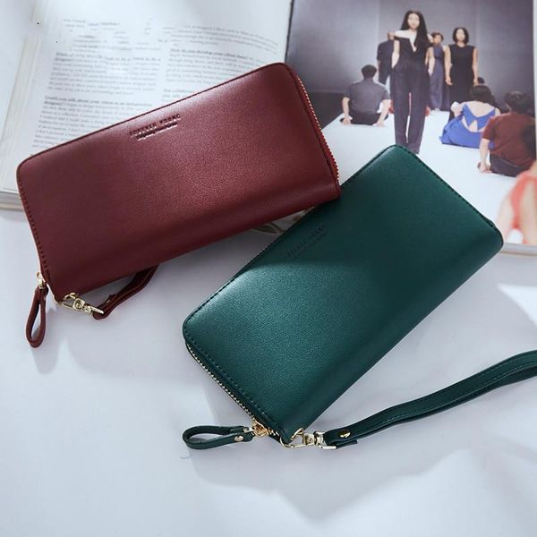 

wallets wallet women wristband long clutch large capacity female purse lady purses phone pocket card holder carteira, Red;black