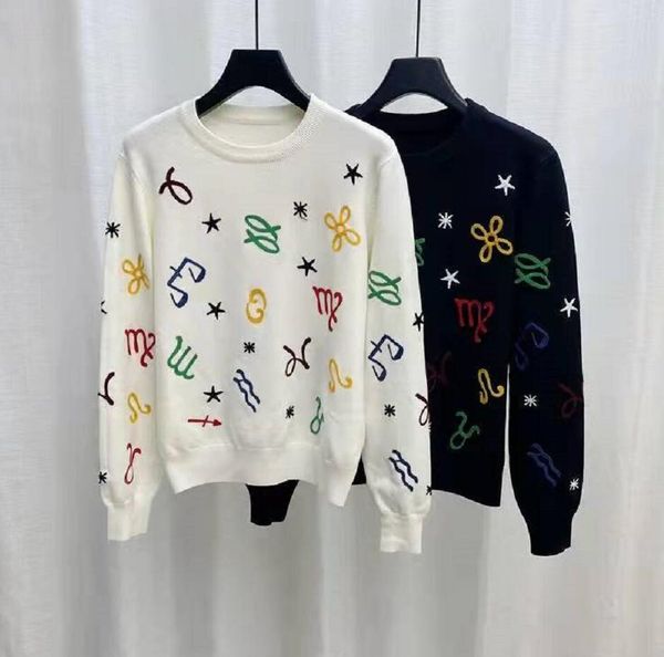 

women sweaters new fashion vintage urban casual bird lattice jacquard o-neck long sleeve knitted pullover sweater, White;black