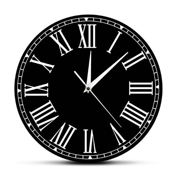 

wall clocks silent non-ticking roman numeral custom clock personalised family name decorative retro hanging acrylic watch