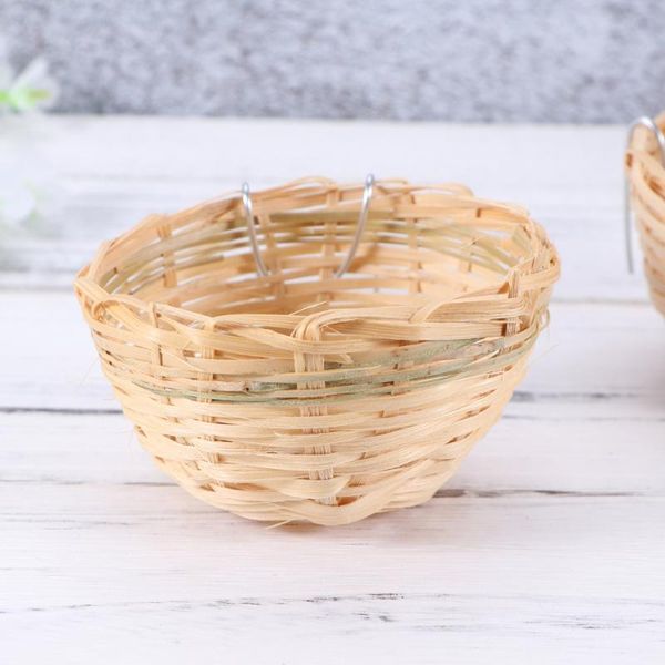 

bird cages 2pcs bamboo nest with hook counntry-style for pets birds parrots