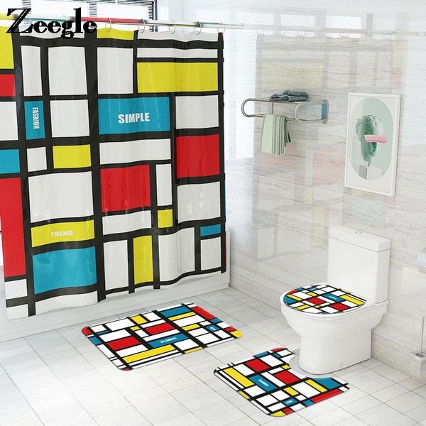 

bath mats home decoration bathroom carpet rug microfiber mat set waterproof shower curtain room anti-slip floor