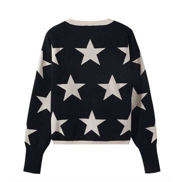 

quality guarantee fall winter womens sweater o-neck star pullover knitting sweaters long sleeve with split casual jumper c-288, White;black