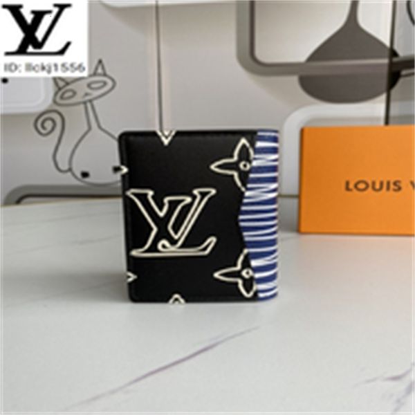 

evening brand designer luxury 9mc6 m69737 fashion stitching clutches brown printed wallet men real leather long purse chain wallets compact, Red;black