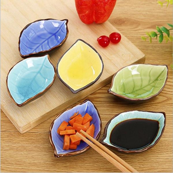 

dishes & plates creative leaf shape seasoning multipurpose small appetizers snack dish soy sauce vinegar kitchen tool