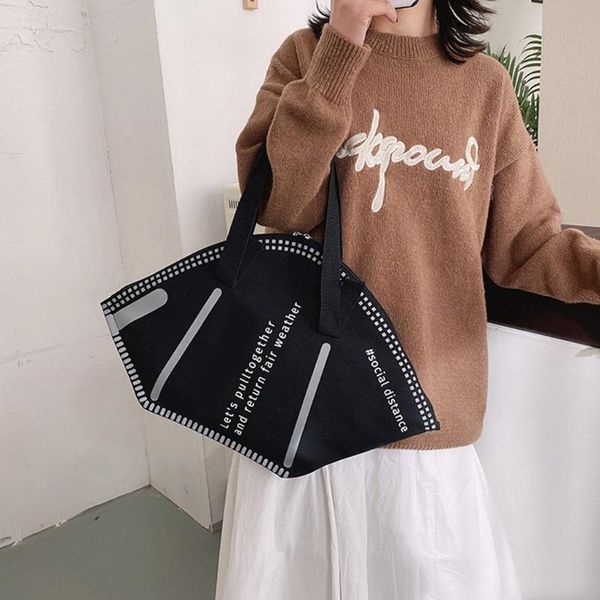 

storage bags fashion women large mask shopping tote bag casual daily wear shoulder hand capacity money clutch personality 900a