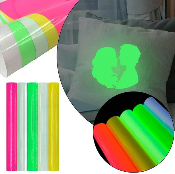 

window stickers 1 roll 12"x5'/30.5cmx150cm luminous glow in dark heat transfer noctilucent press machine tshirt iron on htv
