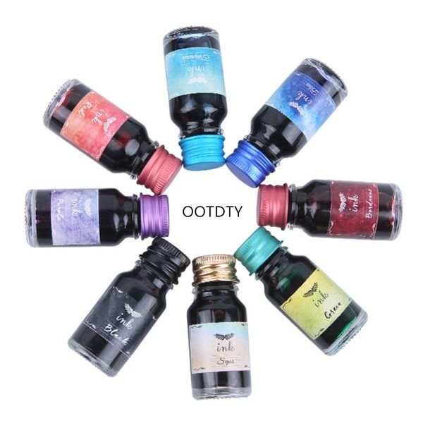 

bottle pure colorful 10ml fountain pen ink non-carbon refilling inks student stationery school office supplies refills, Black;red