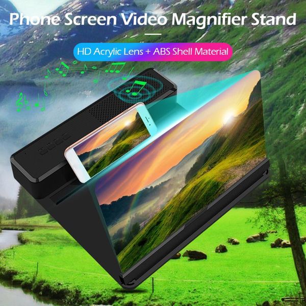 

mobile phone curved screen hd 3d video magnifying glass stand bracket foldable holder portable speakers