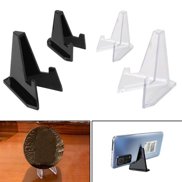 

hooks & rails acrylic stands transparent black medal shelf mini coin display easel holder 10pcs collection storage rack postcard