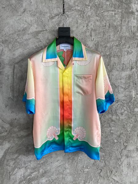 

2022 fall new mens designer fabric shirts ~ us size shirts oversized ~ great mens designer button short sleeve shirts, White;black