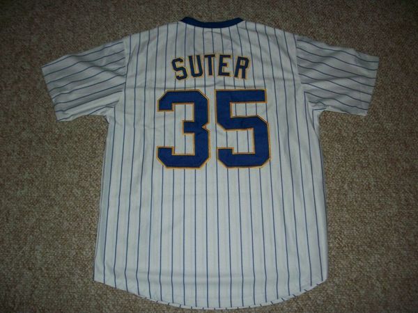 

custom brent suter white sewn new jersey men women kids youth baseball jersey, Black