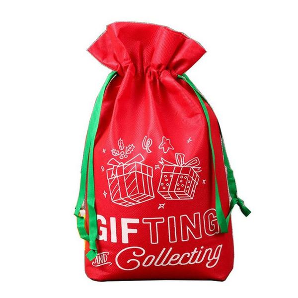 

christmas decorations 10pcs drawstring pocket non-woven safe fruit bag gift lucky