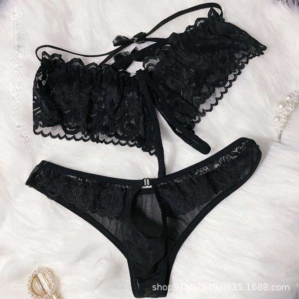 

underwear men' fun and women' with split lace for easy opening, Red;black