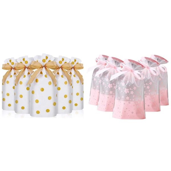 

pcs treat bags with drawstring candy bags, gold & pink storage