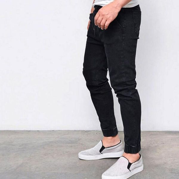 

men's jeans 2021 fashionable slim stretch pants stretchy tight fit denim casual long straight trousers skinny, Blue