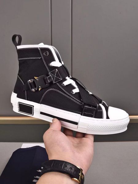

quality b22 designer shoes b23 oblique low high sneakers men women luxurys designers sneaker fashion technical leather outdoor platform cas, Black