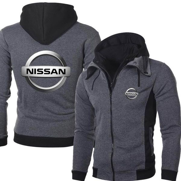 

men's nissan outdoor sweatshirts casual male jackets fleece warm hoodies sportwear harajuku outwear &, Black