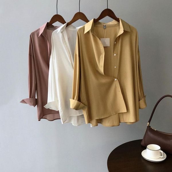 

women's blouses & shirts 2021 cotton blouse women long sleeve oversized shirt spring vintage casual solid and blusas streetwear, White