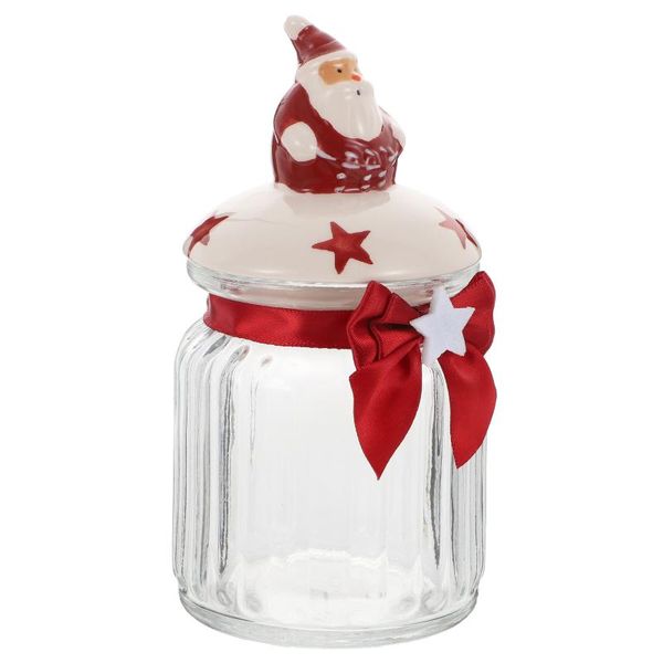 

gift wrap 1pc santa claus storage jar food container cereals canister