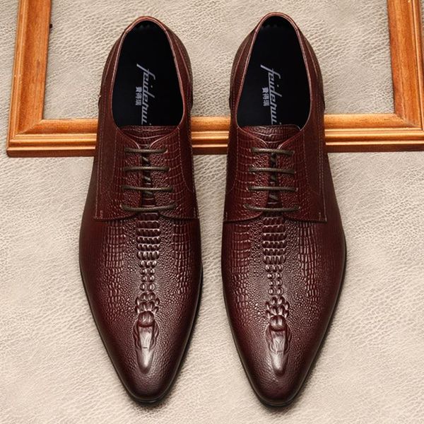 

dress shoes pointed toe derby man bridal genuine leather formal oxfords handmade men's flats for wedding mde116, Black