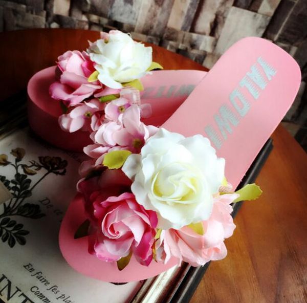 

women slippers caual beach flip flops 4 colors sandal shoes for woman summer flowers massage, Black