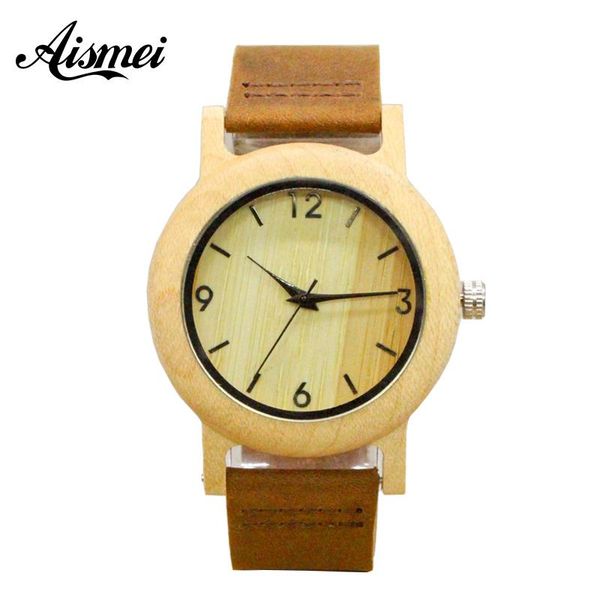 

wristwatches 2021 women wooden handmade ladies wood watches with genuine leather relogio feminino gift, Slivery;brown