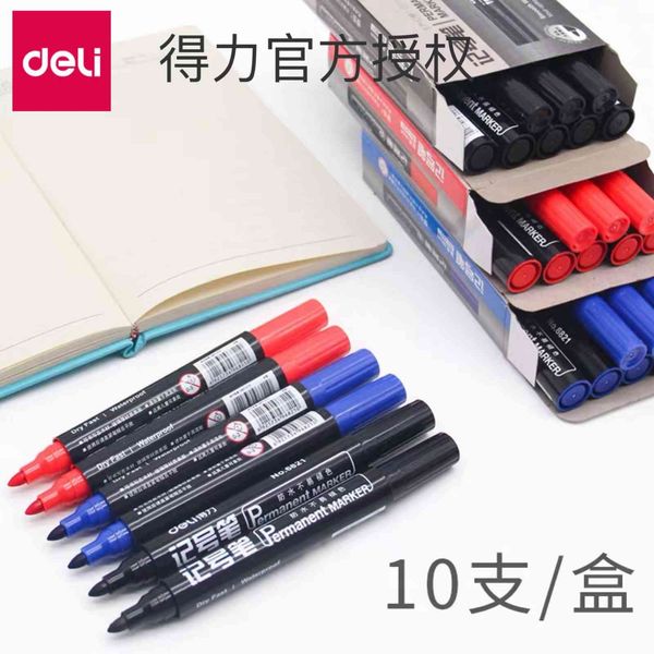 

6821 deli marking pen large capacity writing ristant easy to dry oily office single head line drawing