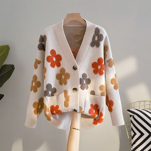 

women's sweaters saleqi autumn fashion female casual korean style nightgown and long sleeve cardigans with cleavage v button down to ov, White;black