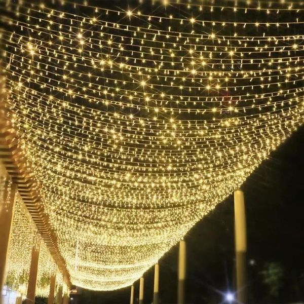 

strings 8m 12m christmas garland led curtain icicle string lights droop 0.4-0.6m garden street mall eaves outdoor decorative fairy light