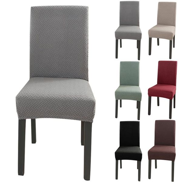 

dining chair cover jacquard plain covers spandex slipcover protector case stretch el banquet elastic seat home