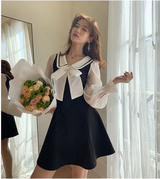 

casual dresses spring latest college style big bow slim dress jt4p, Black;gray