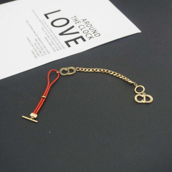 

fashion trend titanium steel necklace female leather red rope letter o-shaped clasp bracelet japanese and korean simple hand ornaments, Black