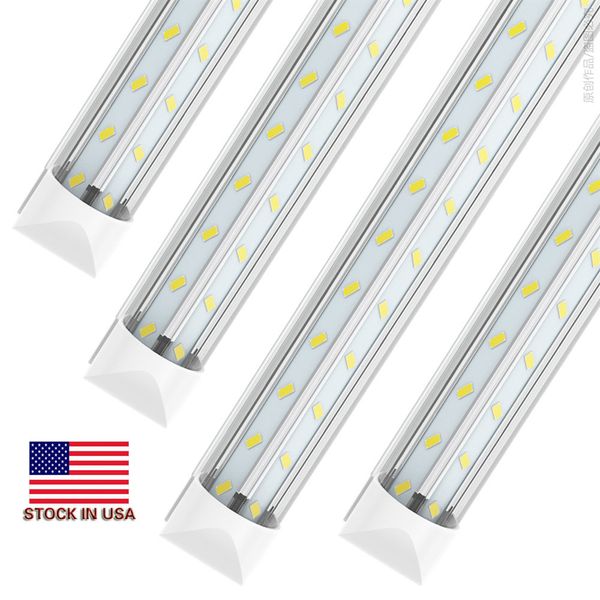 25pcs 150W 15000LM 8FT LED Loja Luminária, Luzes Tubos Integradas T8, 6500K Whit Frio, Forma V Linkable Luminárias, Alta Saída Clear Capa